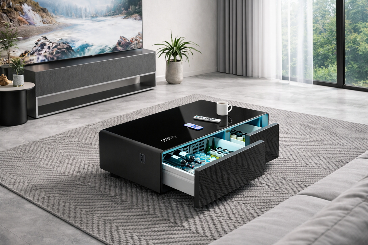 LT90 Pro Smart Coffee Table: Refrigerated Storage, Charging, and Audio in One Table