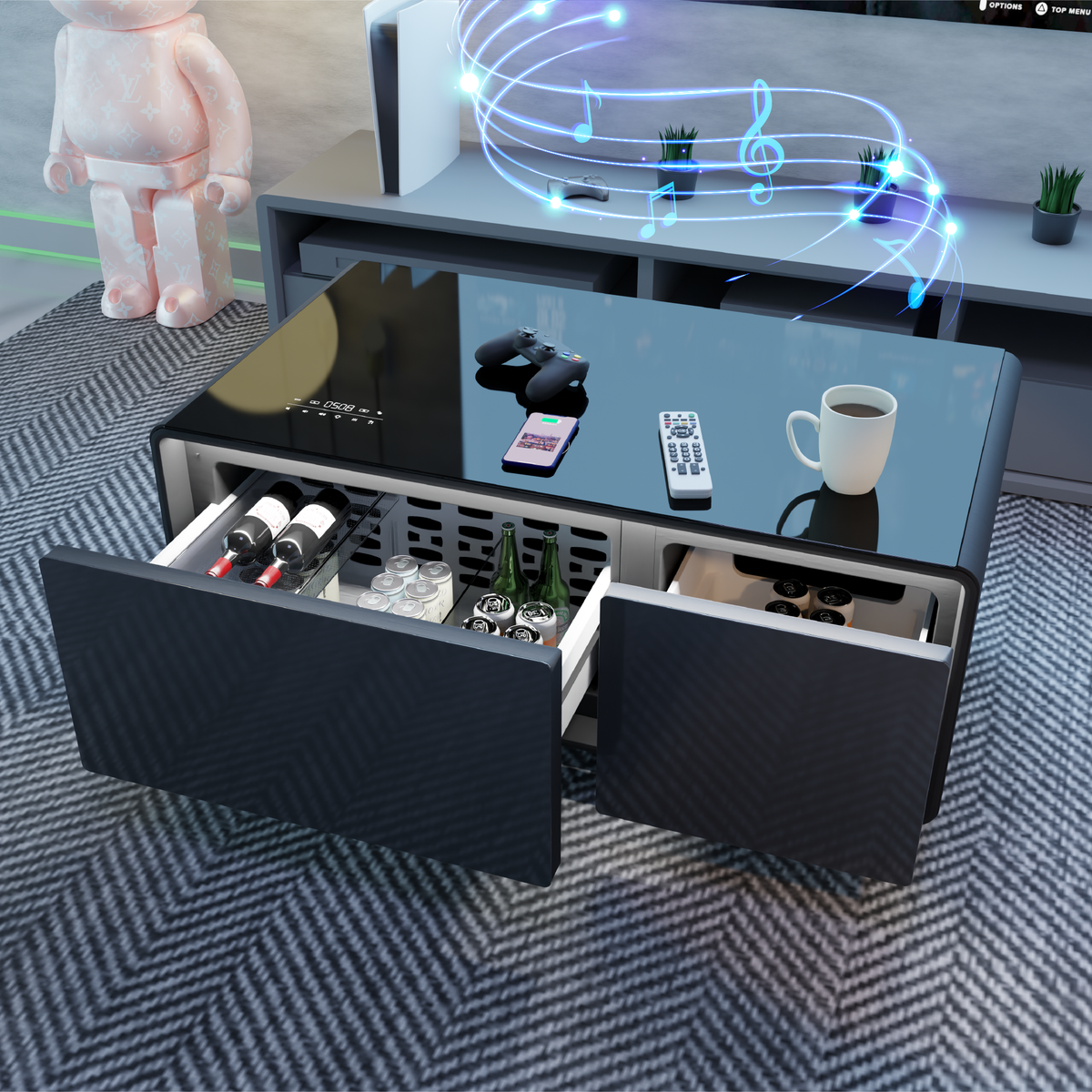 A Smart Coffee Table with a Freezer for Everyday Living