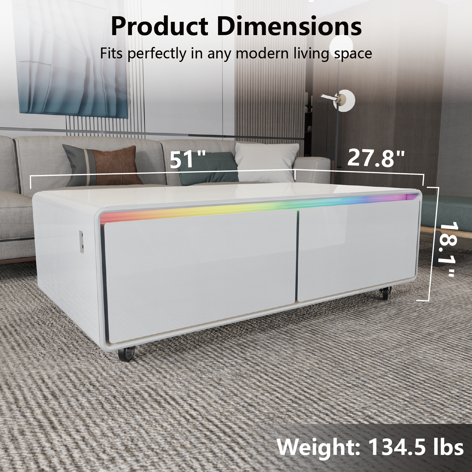 LT135 Smart Coffee Table on Wheels