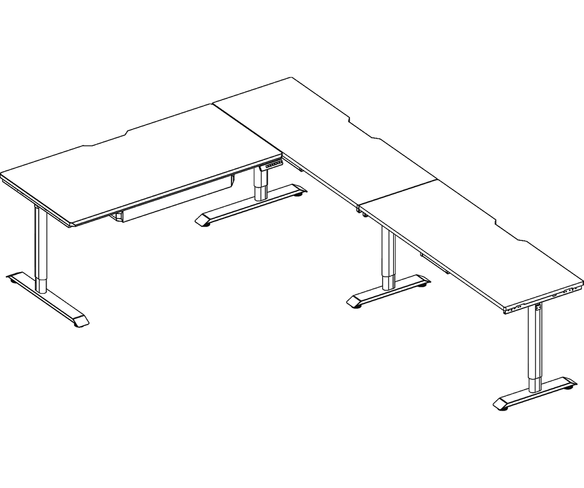 Extended L-Shaped Desk dimensions