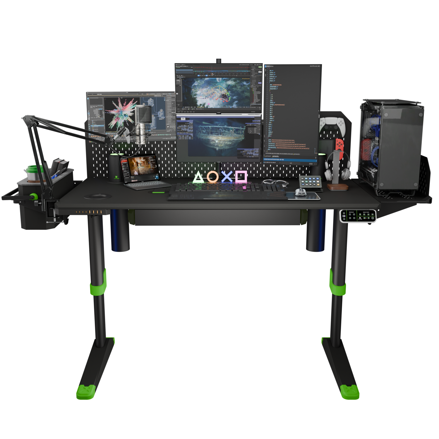 Livtab Cyberone Standing Desk with drawer -Dual Motor, cable management