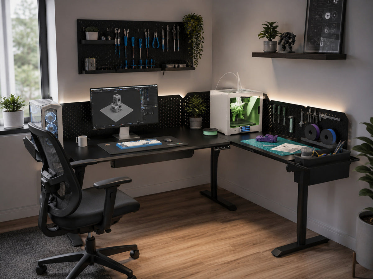 Standing Desk Depth Guide for Monitor Arms and Creator Setups