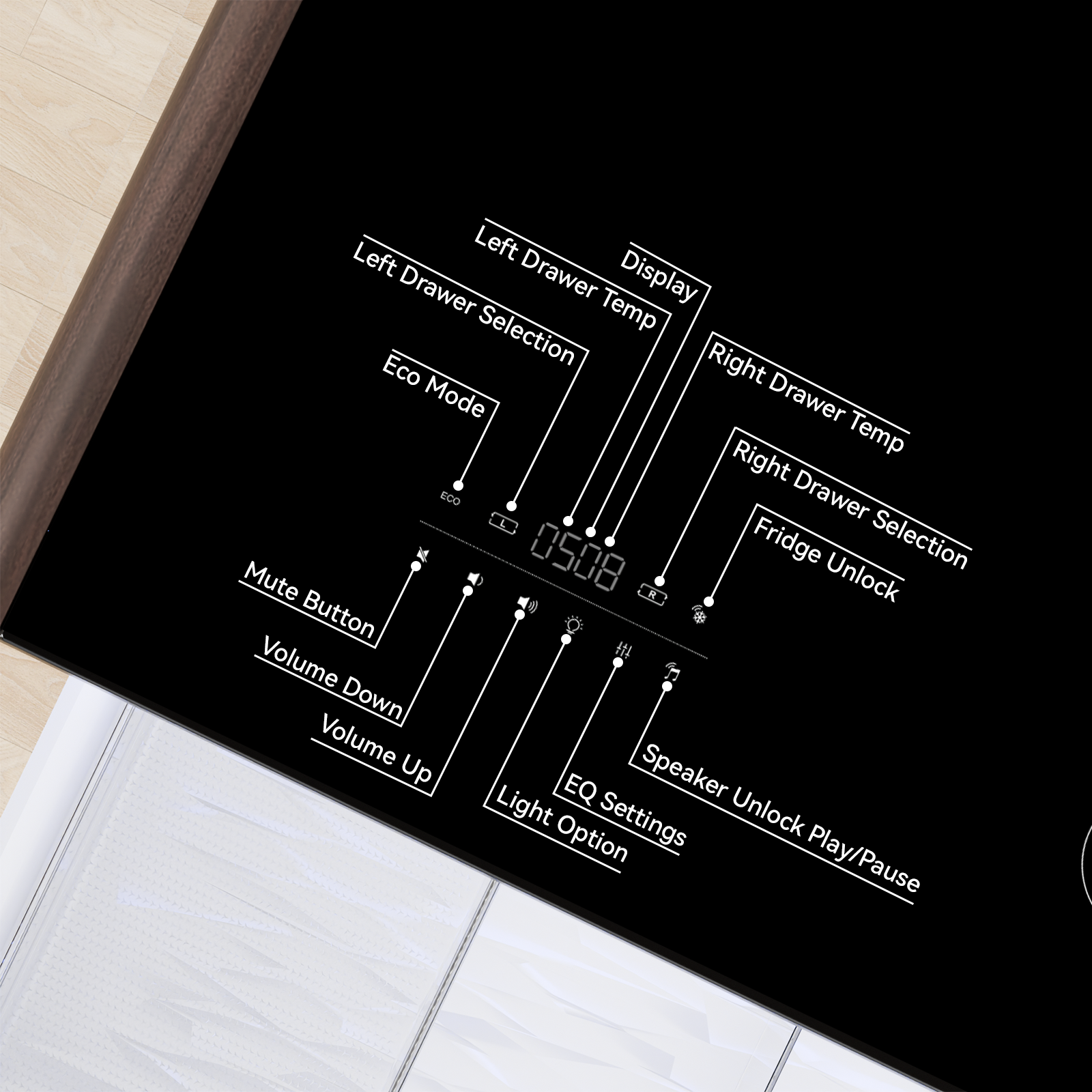 Livtab LT90 FreezerX Smart Coffee Table with Fridge and Freezer