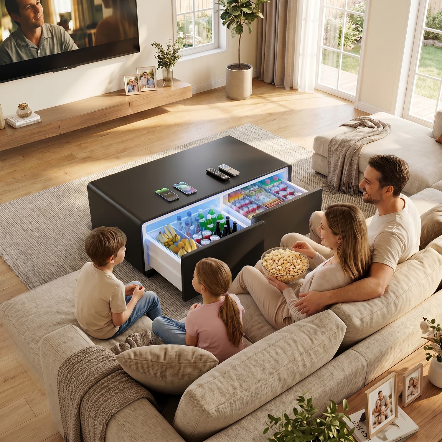 LIVTAB LT135 Pure Smart Coffee Table with Dual-Zone Fridge