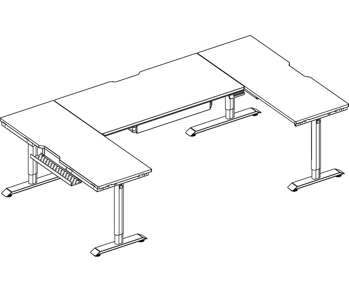 U-Shaped Desk dimensions