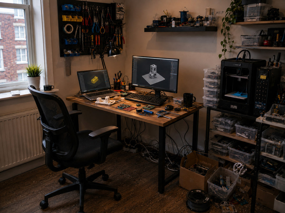 Typical standing desk setup