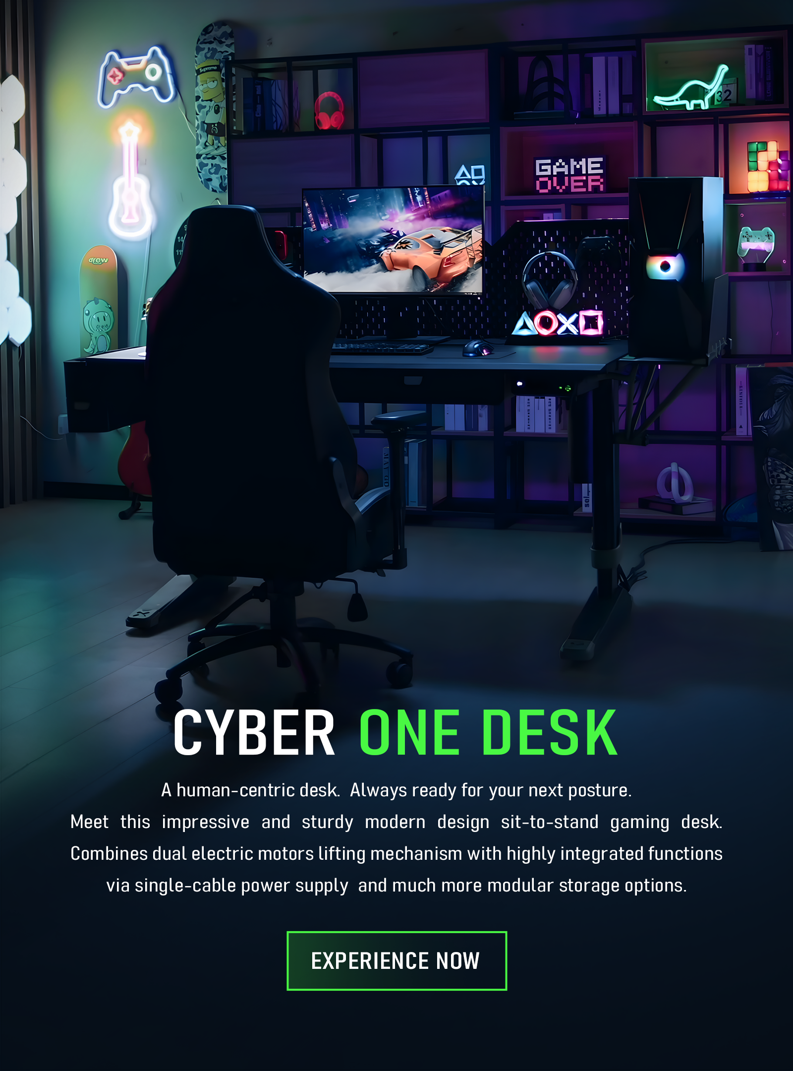 LIVTAB CyberOne Desk Gaming Standing Desk